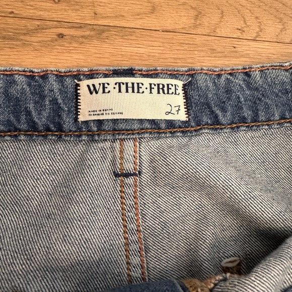 Free People We the Free Palmer Cuffed Jeans Size 27 Distressed Splatter $128 - Picture 2 of 7